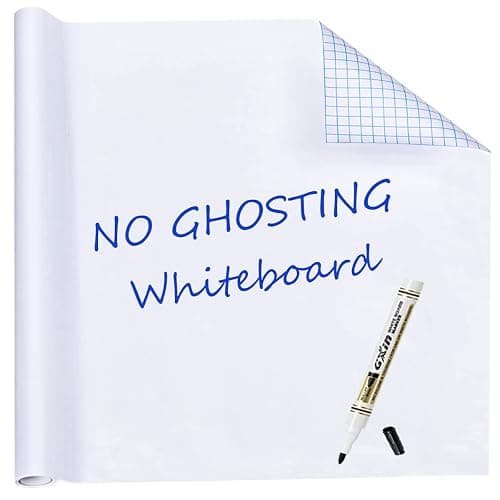 HAMIGAR Whiteboard Sticker for Wall 18" x 79" Dry Erase Board Wallpaper Peel and Stick, White Board Stick on Wall, Contact Paper Adhesive Poster Board Whiteboard with 1 Marker - Image 1