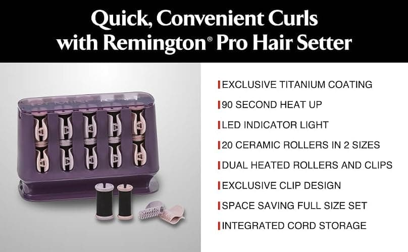 Remington Pro Hair Setter Hot Rollers, Curlers With Thermaluxe Advanced Thermal Technology thumbnail 2