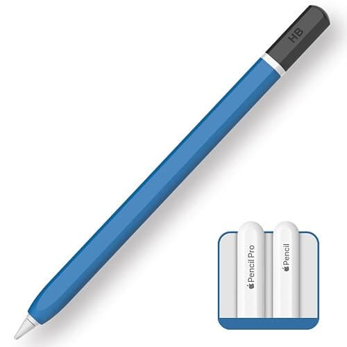 TRONWIN Apple Pencil Pro case,Classic Pencil Design Cover,Silicone Apple Pencil 2nd Generation case,Perfect Grip Apple Pencil Pro Sleeve (Blue) - Image 1