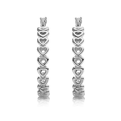 LeCalla 925 Sterling Silver Hoop Earrings | Love Heart Infinity Linked Filigree Earrings | Lightweight Valentines Gift Jewelry | Click-Top Closure Earring Hoops for Women thumbnail 4