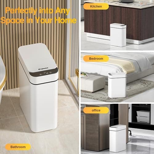 LJIACLEA Bathroom Trash Can Automatic Touchless 2.6 Gallon Small Smart Trash Cans with Lid Slim Garbage Can for Kitchen, Toilet, Bedroom, RV, Living Room thumbnail 7