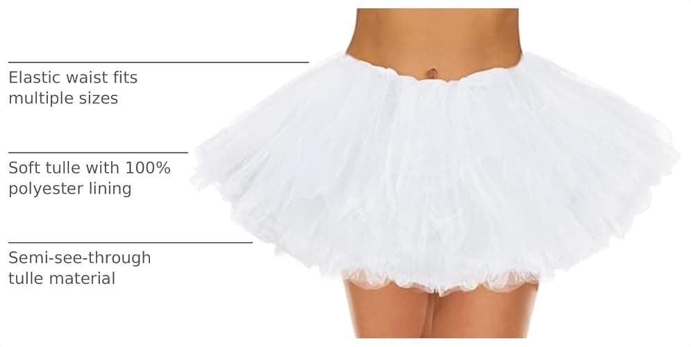 Women's Tutu Skirt Elastic 5 Layered Vintage Tulle Ballet Skirt Party Festival Costume thumbnail 4