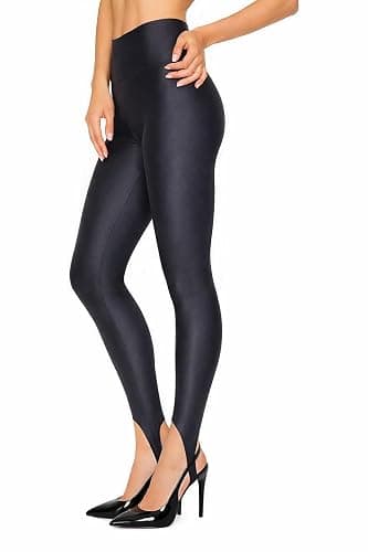 JJJ Fashion Yoga Terricot Hi Waist Stirrup Leggings for Women - Made in USA - Image 1