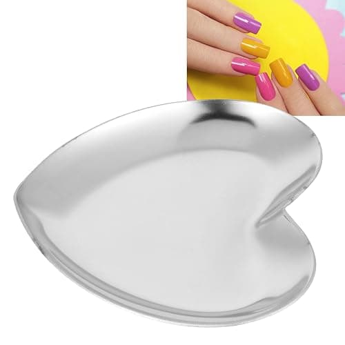 Heart Shaped Art Palette - Stainless Steel Nail Art Palette for DIY Paint Mixing - Silver thumbnail 7