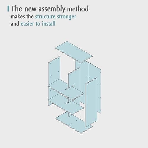 OSCHF 6-Cube Storage Shelf Bookcase - Wooden 3-Tier Floor Standing Open Bookshelf for Home and Office, Display Cabinet, Black thumbnail 6