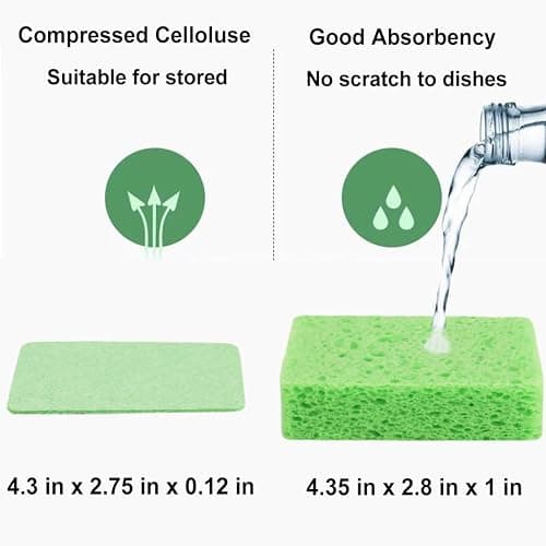 METUUTER 12-Count Kitchen Sponges- Compressed Cellulose Sponges Non-Scratch Natural Dish Sponge for Kitchen Bathroom Cars, Funny Cut-Outs DIY for Kids thumbnail 2