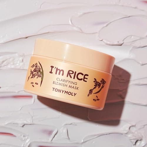 TONYMOLY I'm Rice Clarifying Blemish Clay Mask, Facial Mask Detoxifiies, Reduces Redness & Soothes Irritated Skin, Kaolin Clay & Fermented Rice, 100ml - I'm Rice thumbnail 4