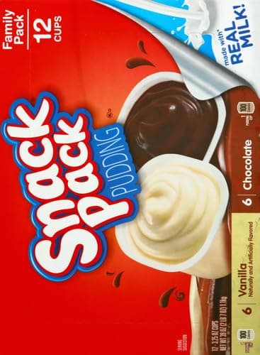Snack Pack Chocolate and Vanilla Pudding Cups FamilyPack, 3.25 Ounce (Pack of 24) thumbnail 5