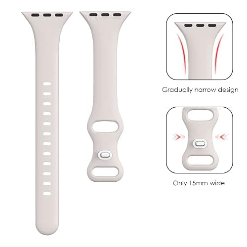 ZZL Sport Band Compatible with Apple Watch Bands 42mm(Series 10) 41mm 38mm 40mm, Soft Silicone Slim Thin Small Replacement Strap Compatible for iWatch Series 10 9 8 7 6 5 4 3 2 1 SE Sport Edition Women Men thumbnail 2