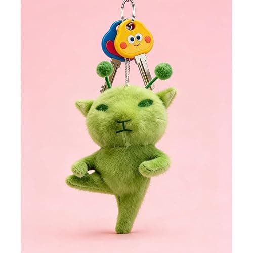 Dhdfisd Cute Alien Cat Plush Keychain Soft Kawaii Mini Meme Backpack Charm Lovely Cartoon Bag Handbag Charm thumbnail 3