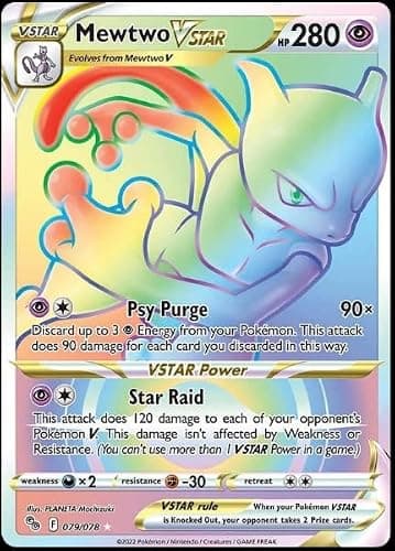 Mewtwo Vstar 079/078 - Pokemon Go - Secret Rare - Rainbow Card - Image 1