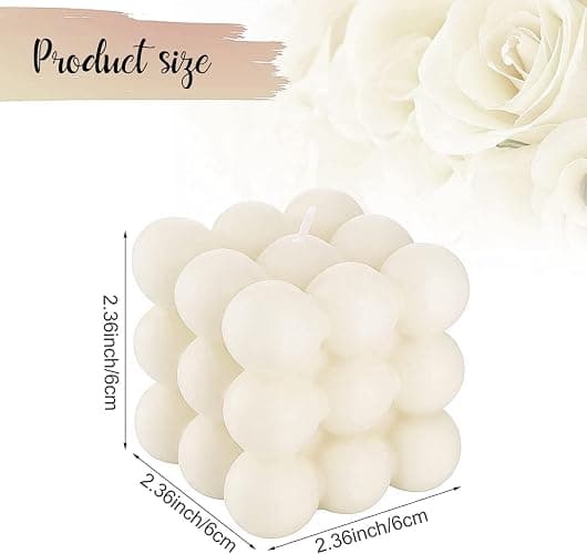 Heyumybit Lot de 2 Bougies à Bulles Faites à la Main,Cubiques Bougies,Bougies Parfumées Naturelles et Parfumées,Bougie Décorative en Cire de Soja Naturelle Faite à la Main thumbnail 4