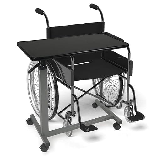 Vaunn Medical Adjustable Overbed Bedside Table with Wheels (Hospital and Home Use) thumbnail 6