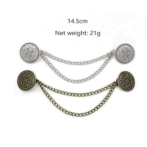 HZYFPOY 7Pcs Retro Sweater Chain Shawl Clips Cardigan Dresses Clip Collar Clip with Chain for Women Girls thumbnail 6