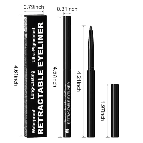 evpct Black Eyeliner Pencils for Eyes, Black Colored Eye Liner Pencil Makeup Waterproof Smudge Proof, Colored Gel Waterline Eyeliner Liquid, Face Eye Paint Stick Lipstick Pen Halloween Makeup thumbnail 6