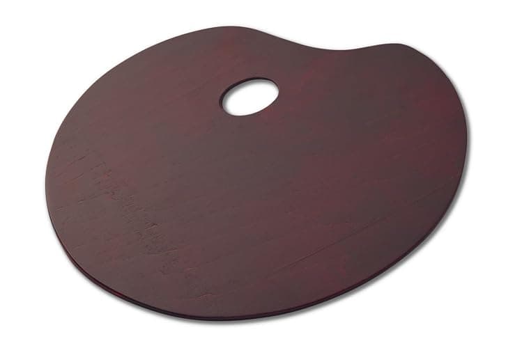 Kiilomp Oval Walnut Wood Paint Palette 12 x 9 Inches | Oil-Sealed Wooden Painting Palettes | Vintage Artist Oil Acrylic Mixing Tray | Portable Lightweight Art Pallet with Thumb Hole 24 x 30 cm - Image 1