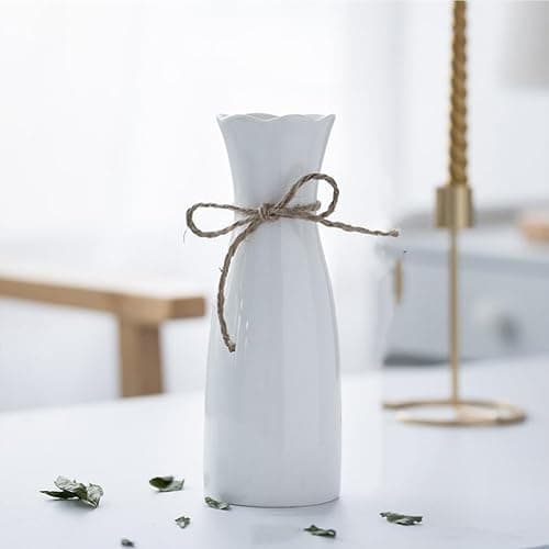 Boho Ceramic Vase with Rope, 8.2" H, Rustic Flower Vase Classic Style for Dried Flowers Fresh Flowers, Fit for Fireplace Bedroom Kitchen Living Room Centerpieces Office Desk thumbnail 6