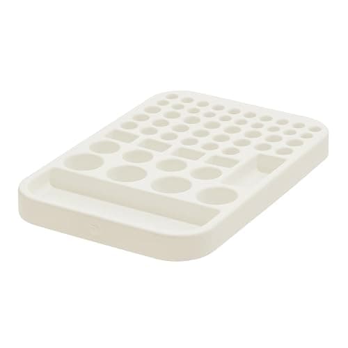 iDesign Recycled Plastic Divided Battery Organizer Insert, 7.6" x 11.1" x 1", Coconut thumbnail 8