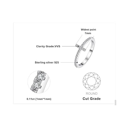 JewelryPalace 14k White Yellow Rose Gold Plated 925 Sterling Silver Rings for Women, Cubic Zirconia Promise Rings for Her, Stackable Wedding Bands Rings for Women Infinity Forever Love Knot Ring thumbnail 2