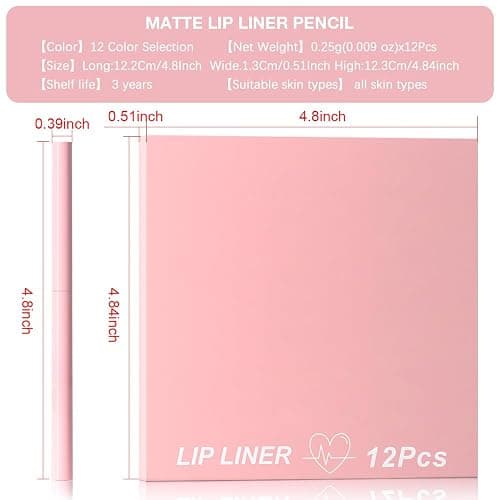 evpct 12Pcs Retractable Lip Liners Pencils Set Pack for Shaping & Sculpting Lips, Mauve Maroon Red Orange Nude Coffee Brown Plum Taupe Creamy Matte Gel Lip Liner Lipliners Pencil delineador de labios thumbnail 6