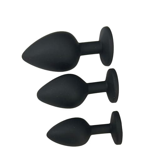 Anal Sex Trainer 3PCS Silicone Jeweled Butt Plugs, Eastern Delights Anal Sex Toys Kit for Starter Beginner Men Women Couples, Black thumbnail 9