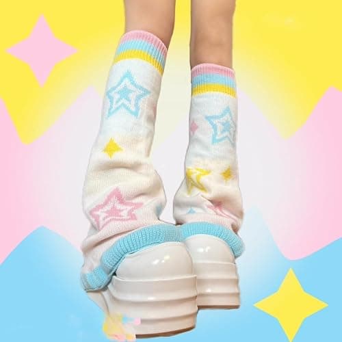 GGOOB Kawaii Leg Warmers Furry Leg Warmer Cutecore Harajuku Fairy Grunge Clothes Teen Girls Knit Long Socks Y2k Accessories thumbnail 7