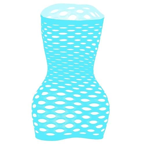 Vorifun Sexy Womens Strapless Fishnet Lingerie Sleepwear Mini Dress Tube Chemise Bodysuit One Size thumbnail 2