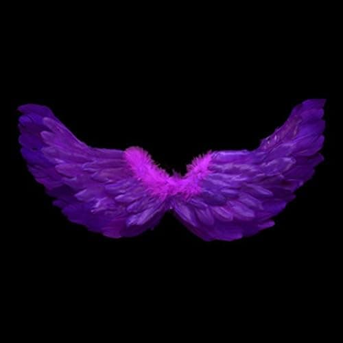 Creative Angel Feather Wings with Elastic Straps Bright Color Lightweight Costume Cosplay Wings Photography Props Halloween Supplies Yellow thumbnail 8