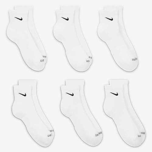 Nike Mens Everyday Cushion Ankle Socks 6-Pack Sx6899, White, Medium thumbnail 3