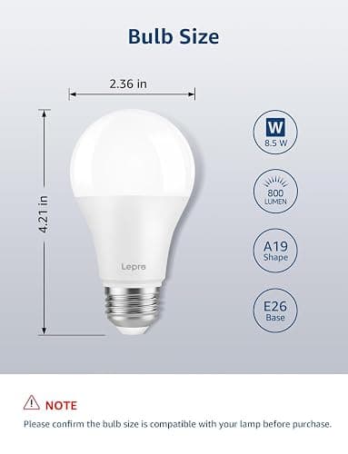 Lepro B1 AI Smart Light Bulbs - RGBWW Color Changing LED Bulb Works with Alexa & Google Assistant, AI Voice Control, Music Sync, A19 E26 Base, 8.5W 800Lumen, 2.4GHz WiFi & Bluetooth, 1 Pack（NO Remote thumbnail 2