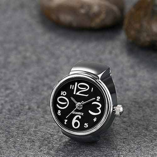 Dacdyi 6 Pcs Fashion Ring Watches for Women Finger Watches for Women Punk Ring Watch for Men Quartz Watch Ring thumbnail 2