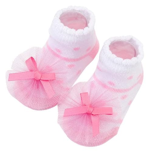 Toptim Newborn Baby-girls Socks and Bow Infant Toddler Ankle Socks thumbnail 6