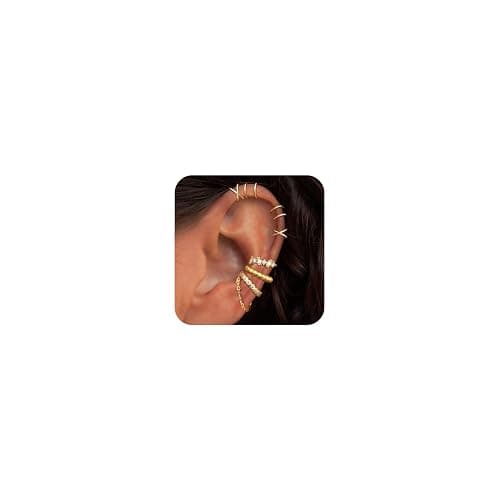 Ear Cuff Earrings for Women Non Piercing 14K Gold/Sterling Silver Plated Hoop Cuffs Non Pierced Fake Earring Dainty Faux Earrings Hypoallergenic Cartilage Ear Clips Jewelry - Image 1