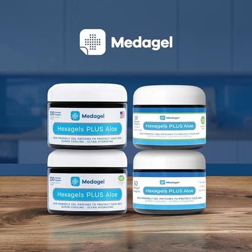 Hexagels Plus Aloe Vera - Advanced Healing Hydrogel Pads for Blister Prevention & Soothing Burn Care - Foot, Heel, Toe, & Ankle Protection, Pack of 50, 1-Inch Patches, by Medagel, Paraben Free Formula thumbnail 8