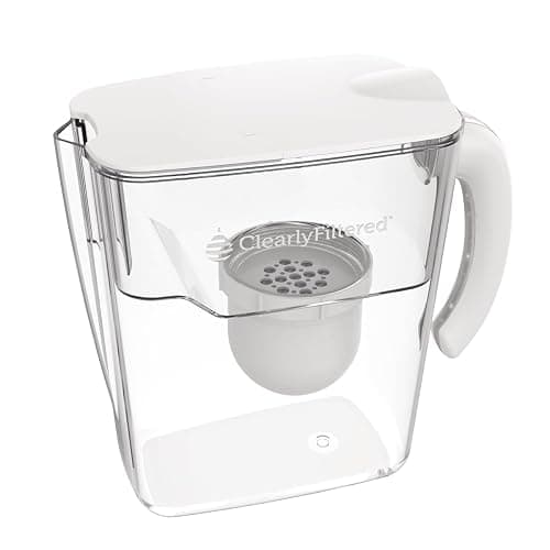 Clearly Filtered No.1 Filtered Water Pitcher/Updated Model/Targets 365+ Contaminants e.g. Fluoride Chlorine PFAS Microplastics Lead Arsenic BPA/BPS Free (Pitcher Includes 1 Filter) - Image 1