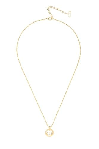 Christian Dior, Pre-loved Gold Round 'CD' Necklace Small, Gold - Image 1