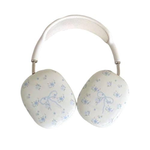 SCJLSDA for AirPods Max Case Woman,Cute Exquisite Bow Flower Pattern Design,Floral Print Shock Buffer Headphones Ear Buds Protective Cover for Girls (Bow) - Image 1