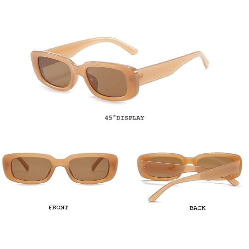 BUTABY Rectangle Sunglasses for Women Retro Driving Glasses 90’s Vintage Fashion Narrow Square Frame UV400 Protection thumbnail 5