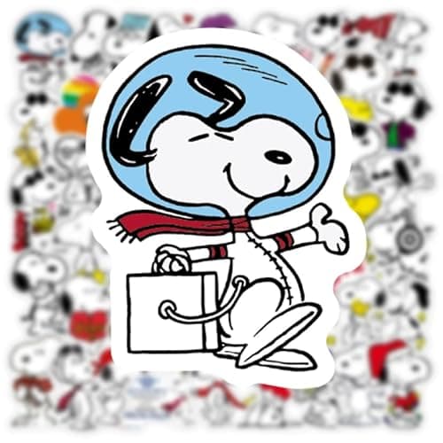 50pcs Snoopy Stickers, Cute Cartoon Dog Stickers Packsfor Boys Girls Teens, Waterproof Vinyl Classic Manga Characters Decals for Water Bottle Books Skateboard Laptop thumbnail 5