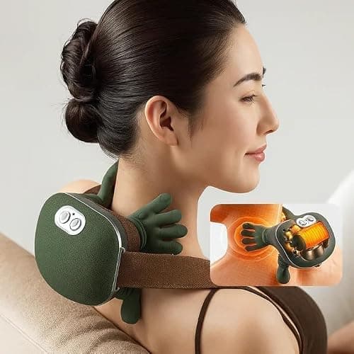 Aocesk ZoserX - Bionic Heated Massager, Portable Shiatsu Neck and Back Massager, Electric Deep Tissue 4D Kneading Massage, Simulated Human Hand Design for Pain Relief and Muscle Relax (Green) thumbnail 7