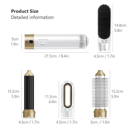 Hair Dryer Brush 5 in 1, Negative Ion Blow Dryer Brush Set Upgrade Hot Air Brush Air Styler Curling Wrap Air Curler, Curling Iron Hair Styling Tools As A Gift for Straight/Curl/Drying/Smoothing thumbnail 6