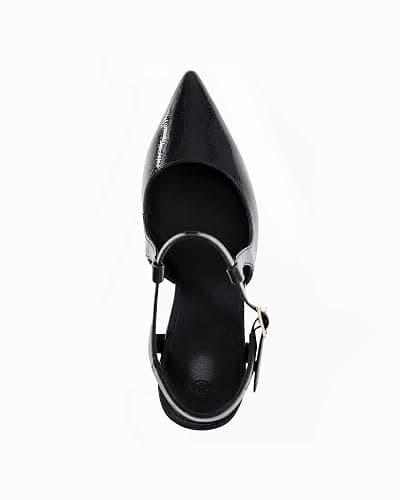 Coutgo Womens High Heels Pointed Toe Ankle Strap Pumps Patent Leather Sexy Stiletto Office Wedding Dress Shoes thumbnail 5
