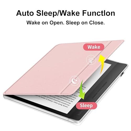 Case for 7" Kobo Libra Colour 2024 Released, Ultra Clear Soft Flexible Transparent TPU Back Cover with Auto Sleep/Wake for Kobo Libra Colour, Pink thumbnail 2