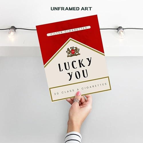 Cute Aesthetic Trendy wall decor - Lucky You Gallery Wall Art & Decor - 70s Retro Vintage Minimalist Modern art - Funky Decor - Maximalist Eclectic Home Decor - Preppy Positive Quotes Posters 8x10 thumbnail 2