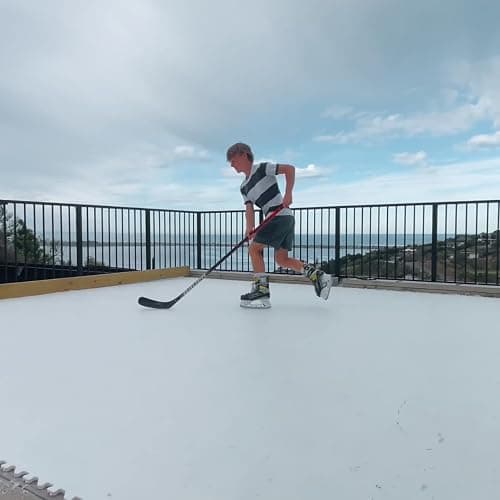 Potent Skate-Able Synthetic Ice Tiles (10-Pack, 21.6 SQFT) - Safe for Skates, Expandable Hockey Training Surface, Easy to Assemble thumbnail 4