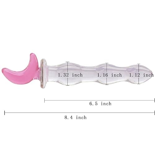 Crystal Glass Pleasure Wand Dildo Penis - AKStore - Half-Moon, Pink thumbnail 3