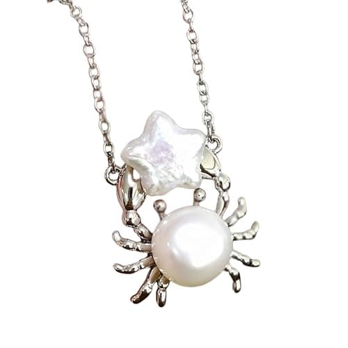 Natural Pearls Fish Pendant Necklace Adorned With Shining Zirconia For Women Jewelry Everyday Wear thumbnail 3