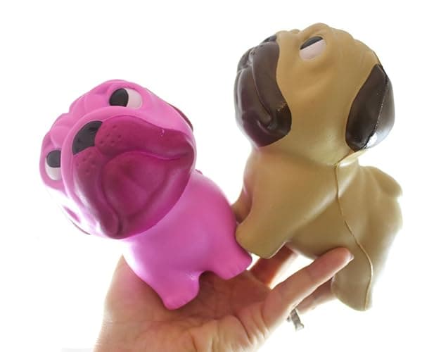 Set of All 4 Color Pug Dog Slow Rise Squishy Toy - Memory Foam Squish Stress Ball Fidget Squeeze Dog Lover Gift (All 4 Color Pugs) thumbnail 5