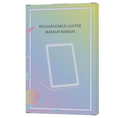 FUNTOUCH Rechargeable Travel Makeup Vanity Mirror with 72 LED Lights, Portable Lighted Beauty Mirror, 3 Lighting Modes, Dimmable Touch Screen, Tabletop Folding Cosmetic Mirror with Storage Bag thumbnail 8