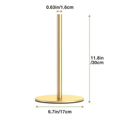 Gold Free-Standing Paper Towel Holder, Premium Stainless Steel Towel Holder for Rolls Organizer, Classic Fashion Roll Dispenser for Kitchen thumbnail 3